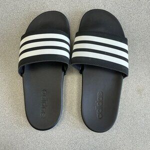 NWOT Adidas Women's Size 6 Adilette Comfort Slides Black/White